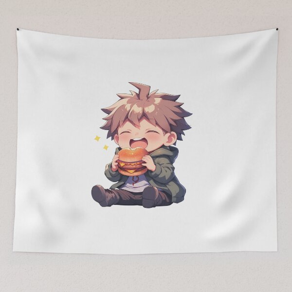 Item preview, Makoto Naegi Danganronpa Chibi Burger Hopeful Snack Time designed and sold by earlobejerk.