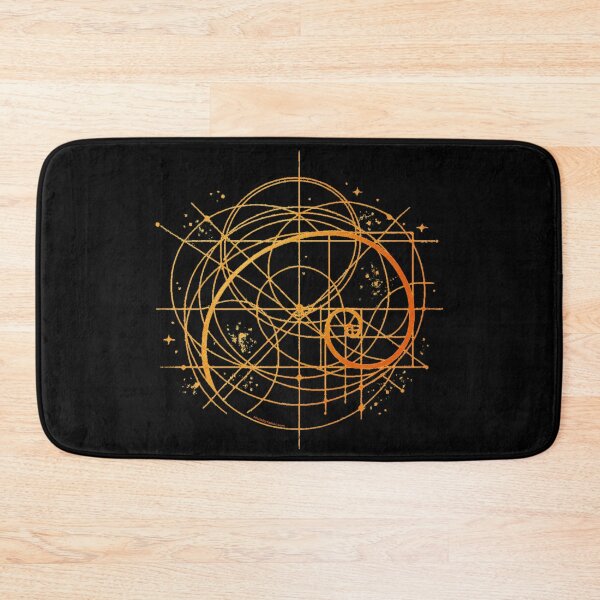 Item preview, Golden Ratio Fibonacci Spiral | Sacred Geometry Line Art | Orange and Gold Colors | Graphic designed and sold by Made by Tamar.