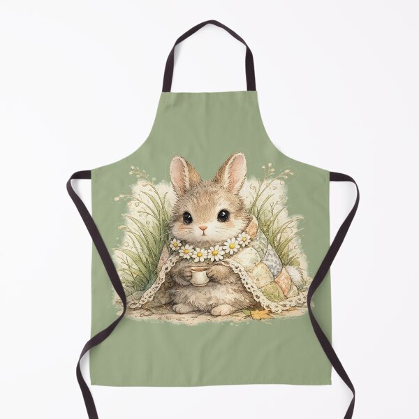 Item preview, Cute Bunny with Daisy Chain Watercolor Cottagecore  designed and sold by MagicMakerPh⭐⭐⭐⭐⭐.