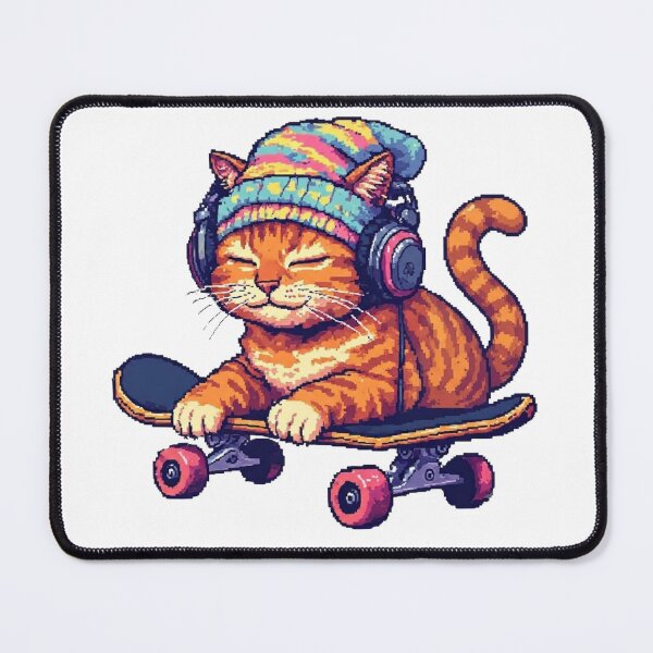 Item preview, Cute Lofi Skater Cat Pixel Art designed and sold by thepixelcloset.