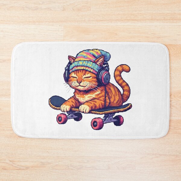 Item preview, Cute Lofi Skater Cat Pixel Art designed and sold by thepixelcloset.
