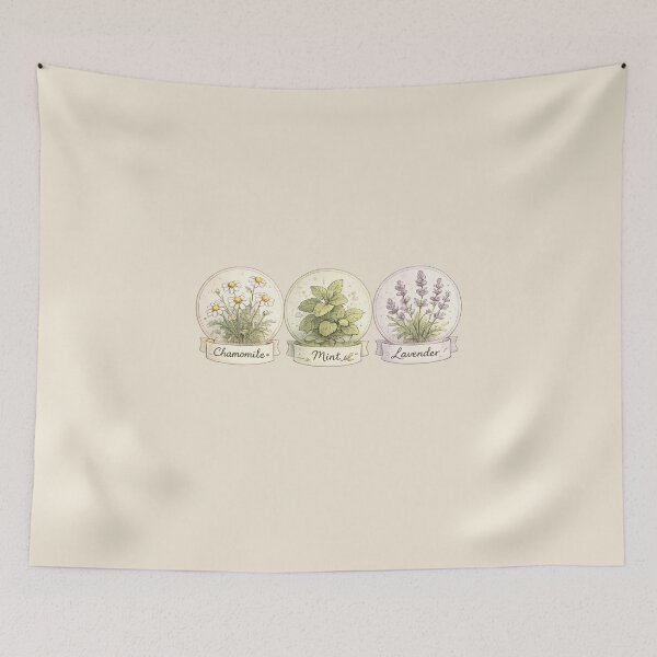 Item preview, Botanical Herbal Tea Collection Watercolor Chamomile Mint Lavender designed and sold by MagicMakerPh⭐⭐⭐⭐⭐.