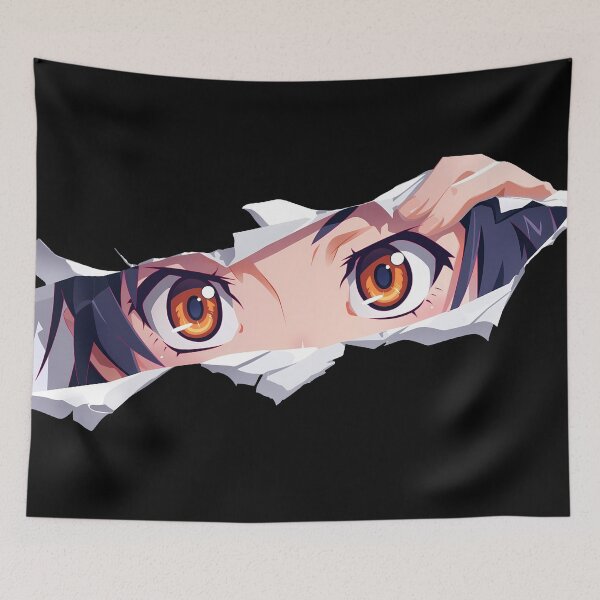 Item preview, Tsubasa Hanekawa Bakemonogatari Purple Eyes Torn Paper Peek designed and sold by PMartistStudio.