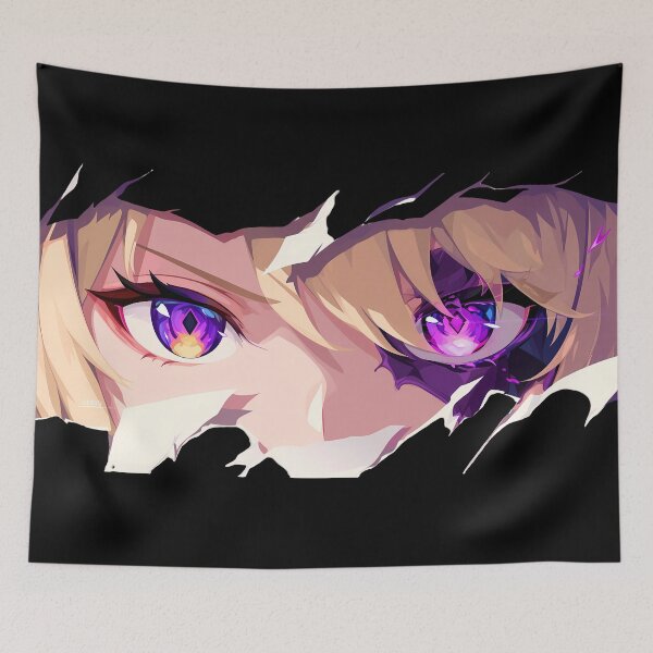 Item preview, Fischl Genshin Impact Mysterious Eyes Peeking Torn Paper Closeup designed and sold by PMartistStudio.