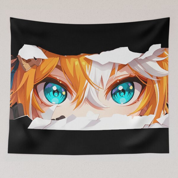 Item preview, Gorou Genshin Impact Torn Paper Peeking Teal Eyes Closeup designed and sold by PMartistStudio.