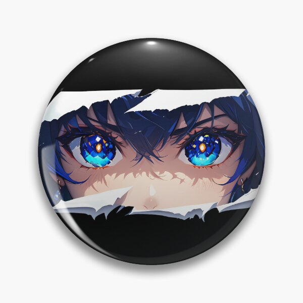 Item preview, Albedo Genshin Impact Blue Eyes Torn Paper Peeker Stare designed and sold by PMartistStudio.