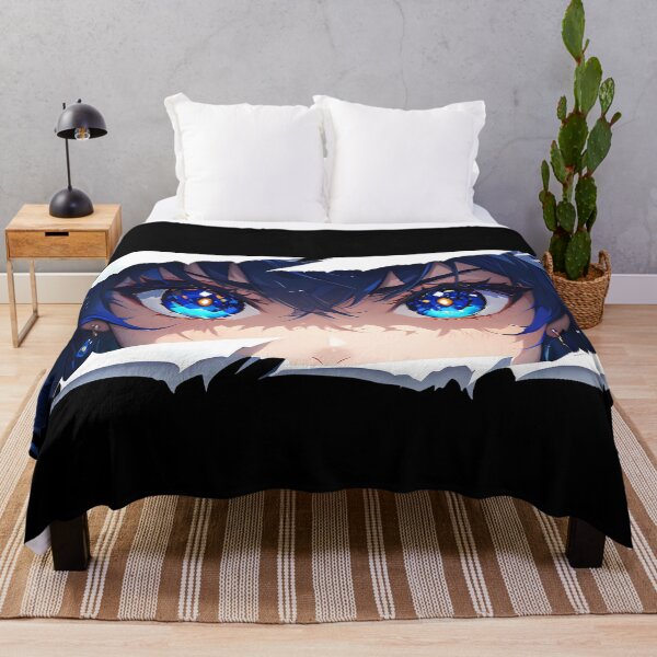 Item preview, Albedo Genshin Impact Blue Eyes Torn Paper Peeker Stare designed and sold by PMartistStudio.