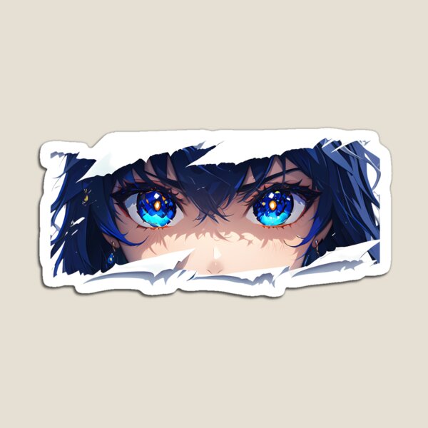 Item preview, Albedo Genshin Impact Blue Eyes Torn Paper Peeker Stare designed and sold by PMartistStudio.