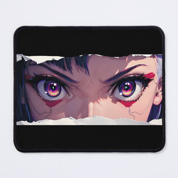 Item preview, Lucy Cyberpunk Edgerunners Neon Blue Hair Torn Paper Peeker designed and sold by PMartistStudio.