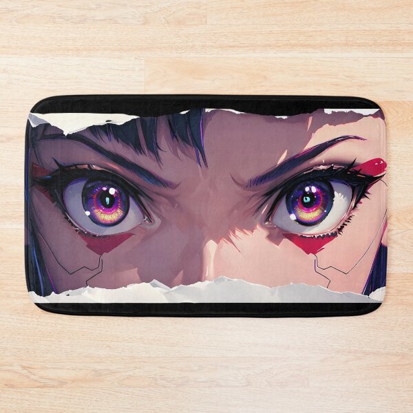 Item preview, Lucy Cyberpunk Edgerunners Neon Blue Hair Torn Paper Peeker designed and sold by PMartistStudio.