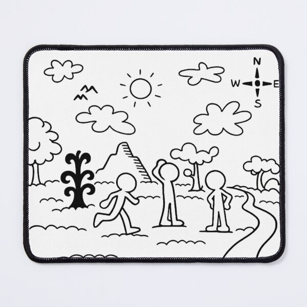 Item preview, Fantasy Landscape Minimalist Line Art Scene for Kids designed and sold by RickE.