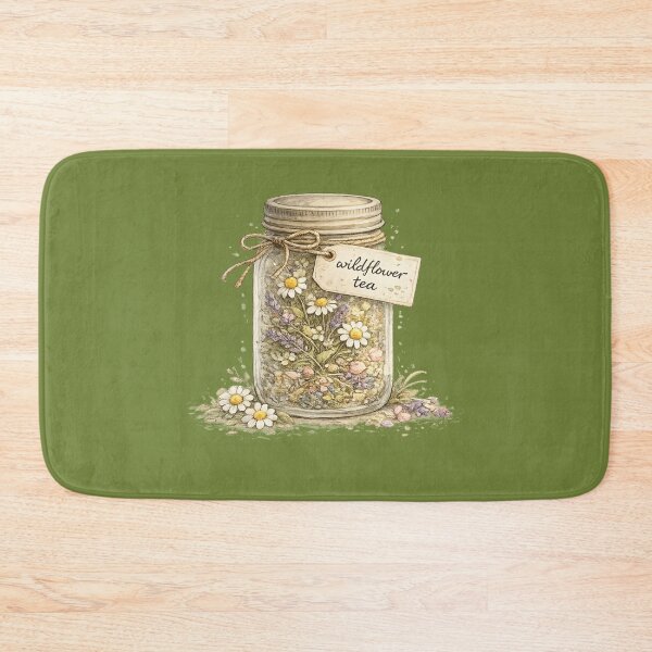 Item preview, Wildflower Tea Mason Jar Watercolor Cottagecore Botanical designed and sold by MagicMakerPh⭐⭐⭐⭐⭐.