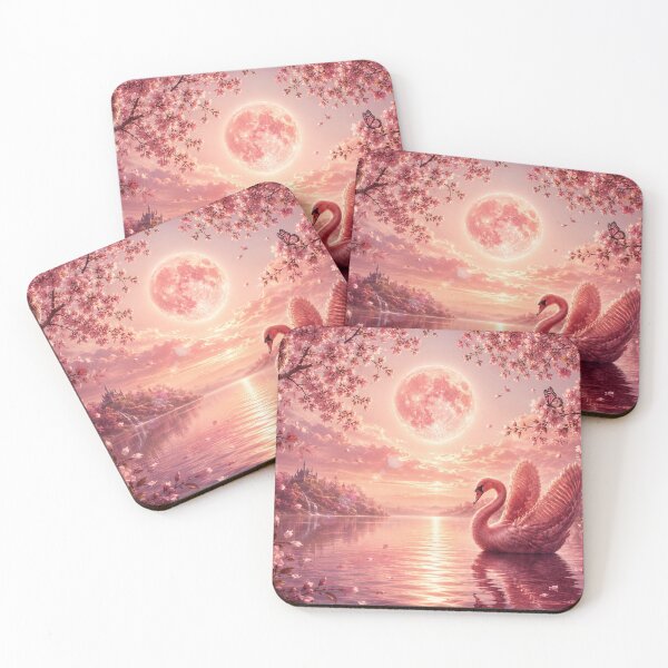 Item preview, Pink Moon Swan Fantasy – Cherry Blossom Dreamscape designed and sold by Kimberly Palmer.