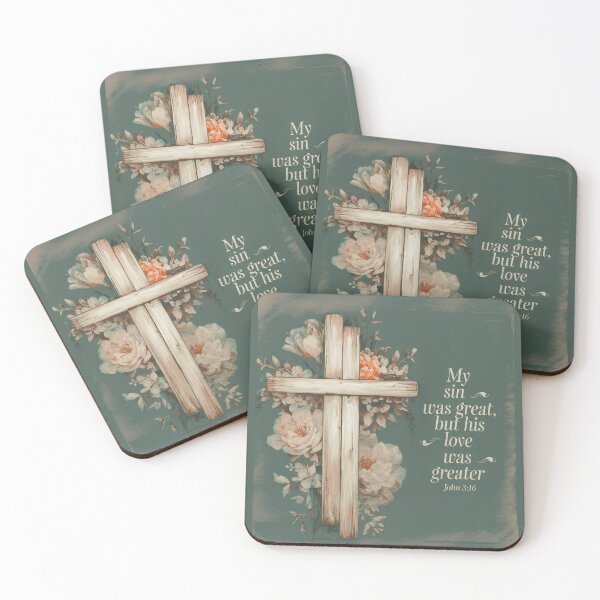 Item preview, My Sin Was Great But His Love Was Greater Cross Floral Christian Design designed and sold by JupiterLemons.