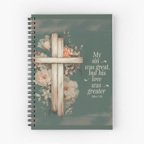 Item preview, My Sin Was Great But His Love Was Greater Cross Floral Christian Design designed and sold by JupiterLemons.