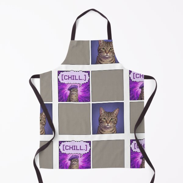 Item preview, Retro 4 Panel Comic Strip Tabby Cat with Purple Beret and Chill Speech Bubble designed and sold by MoonlitDoodles1.
