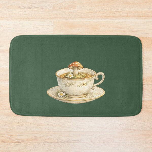 Item preview, Whimsical Mushroom Growing from Teacup Watercolor Cottagecore  designed and sold by MagicMakerPh⭐⭐⭐⭐⭐.