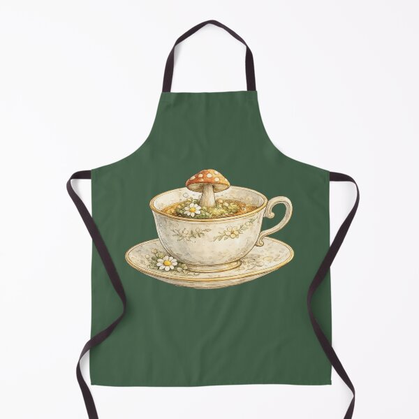 Item preview, Whimsical Mushroom Growing from Teacup Watercolor Cottagecore  designed and sold by MagicMakerPh⭐⭐⭐⭐⭐.