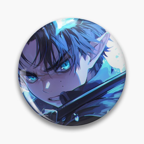 Item preview, Rin Okumura Blue Exorcist Intense Blue Aura Action Portrait designed and sold by bystudiolereve.