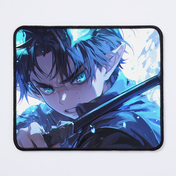 Item preview, Rin Okumura Blue Exorcist Intense Blue Aura Action Portrait designed and sold by bystudiolereve.