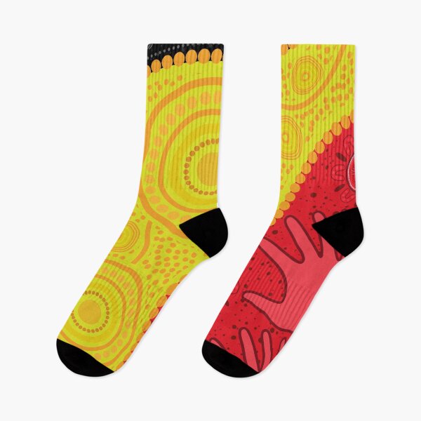 Item preview, Aboriginal Dot Painting Bedding Set Hand Prints Black Red designed and sold by AboriginalartVI.