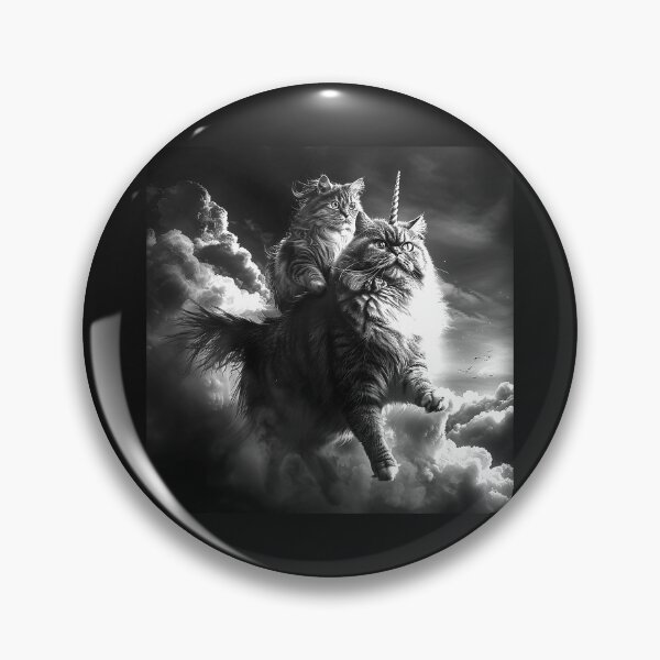 Item preview, Epic Unicorn Cat and Kitten Riding Through the Clouds designed and sold by inkoutninja.
