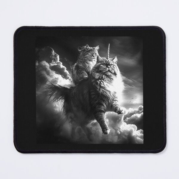 Item preview, Epic Unicorn Cat and Kitten Riding Through the Clouds designed and sold by inkoutninja.