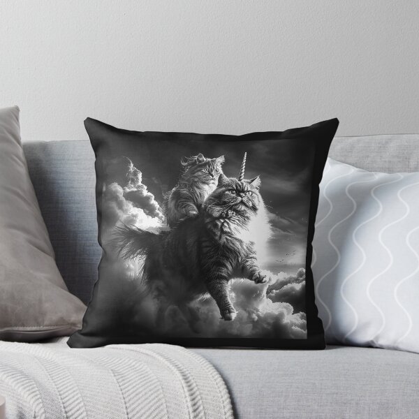 Item preview, Epic Unicorn Cat and Kitten Riding Through the Clouds designed and sold by inkoutninja.