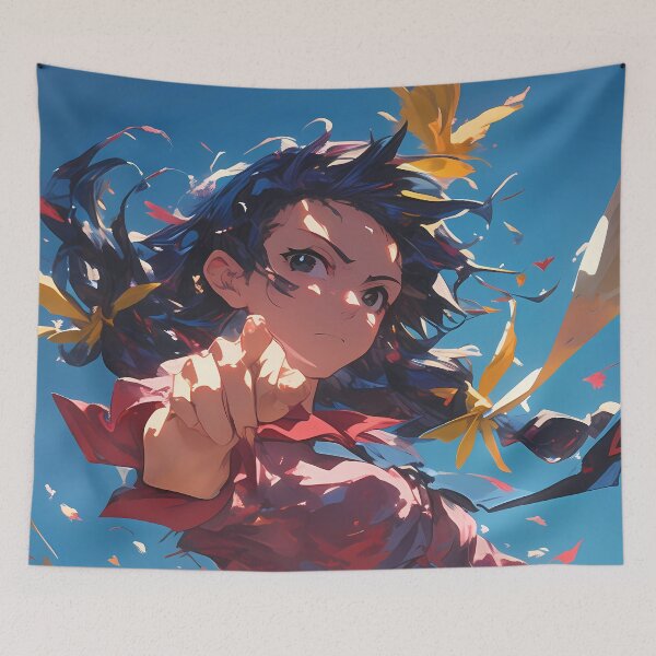 Item preview, Tsubasa Hanekawa Bakemonogatari Autumn Leaves Blue Sky Pointing designed and sold by bystudiolereve.
