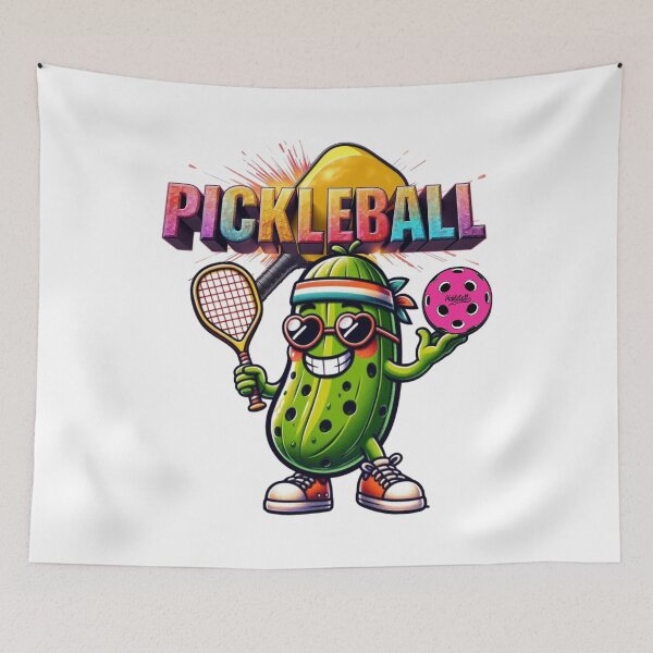 Item preview, Cool Pickle Mascot Pickleball | Funny Colorful Character Design designed and sold by Jen.Lou.