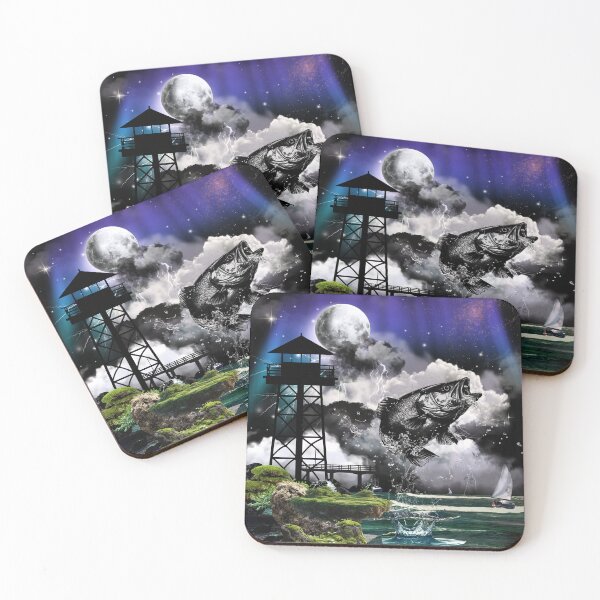 Item preview, Midnight Storm Bass Fishing Watchtower Art Poster designed and sold by AXENT Designs.