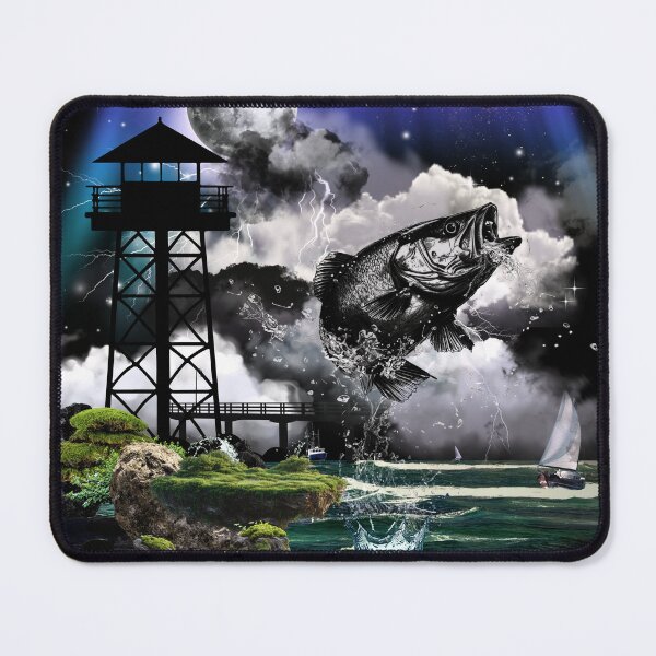 Item preview, Midnight Storm Bass Fishing Watchtower Art Poster designed and sold by AXENT Designs.