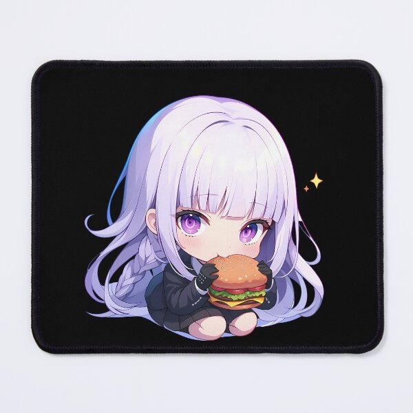 Item preview, Anime Kyoko Kirigiri Danganronpa Chibi Kawaii Burger Anime Girl Purple Sparkle Vibe designed and sold by earlobejerk.