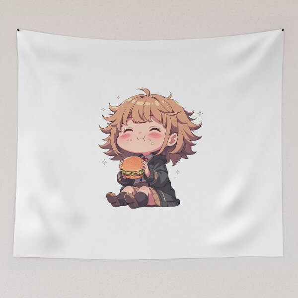 Item preview, Chihiro Fujisaki Danganronpa Chibi Burger Kawaii Blush designed and sold by earlobejerk.