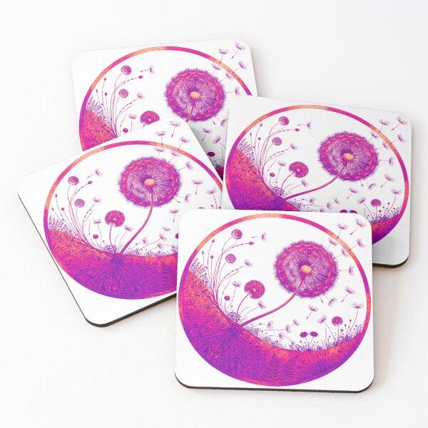 Item preview, Dandelion Clock Pink & Orange designed and sold by Wrybird.