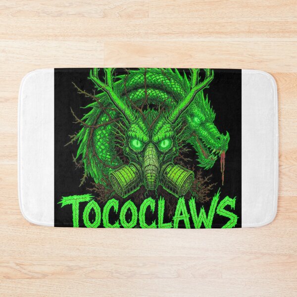 Item preview, TOCOCLAWS Toxic Hydra: Neon Green Gas Mask Dragon Throw Pillow designed and sold by TOCOCLAWS.