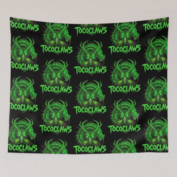 Item preview, TOCOCLAWS Toxic Hydra: Neon Green Gas Mask Dragon Throw Pillow designed and sold by TOCOCLAWS.