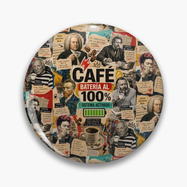 Item preview, Coffee · 100% Battery | Vintage Art Collage for Coffee Lovers | By Coloralmy designed and sold by Coloralmy.