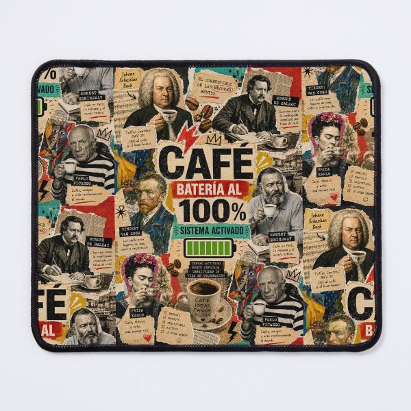 Item preview, Coffee · 100% Battery | Vintage Art Collage for Coffee Lovers | By Coloralmy designed and sold by Coloralmy.