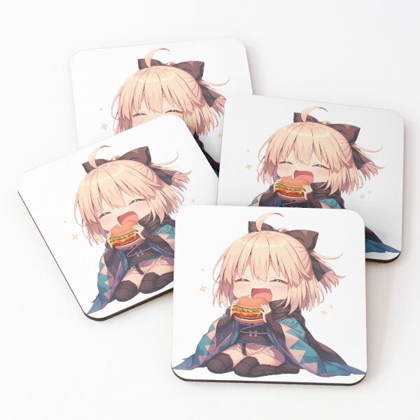 Item preview, Okita Souji Fate Grand Order Chibi Burger Break designed and sold by earlobejerk.