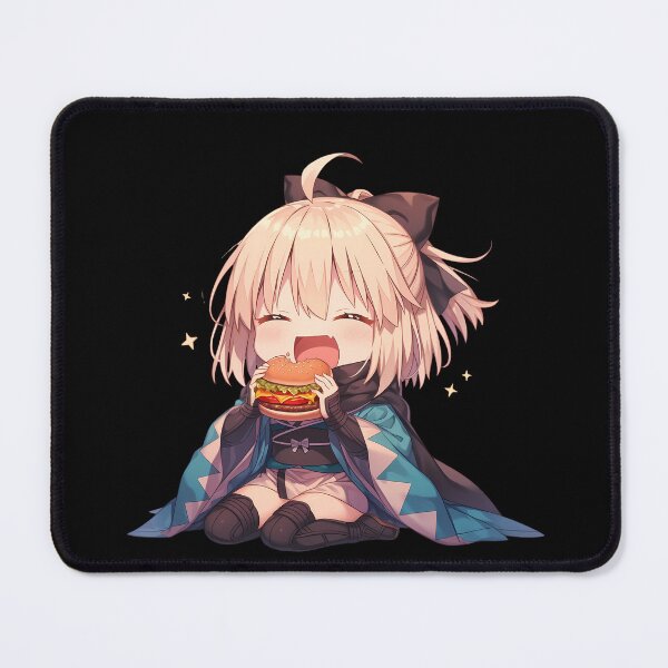 Item preview, Okita Souji Fate Grand Order Chibi Burger Break designed and sold by earlobejerk.