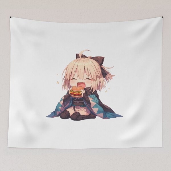 Item preview, Okita Souji Fate Grand Order Chibi Burger Break designed and sold by earlobejerk.