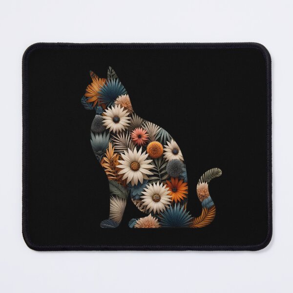Item preview, Floral Cat Silhouette designed and sold by Khadigadesings.