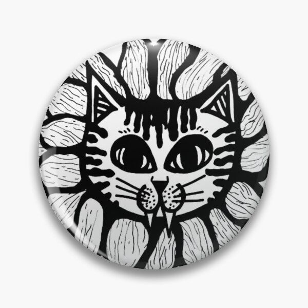Item preview, Greyscale Sunflower Kitty Cat designed and sold by KayTurtless.