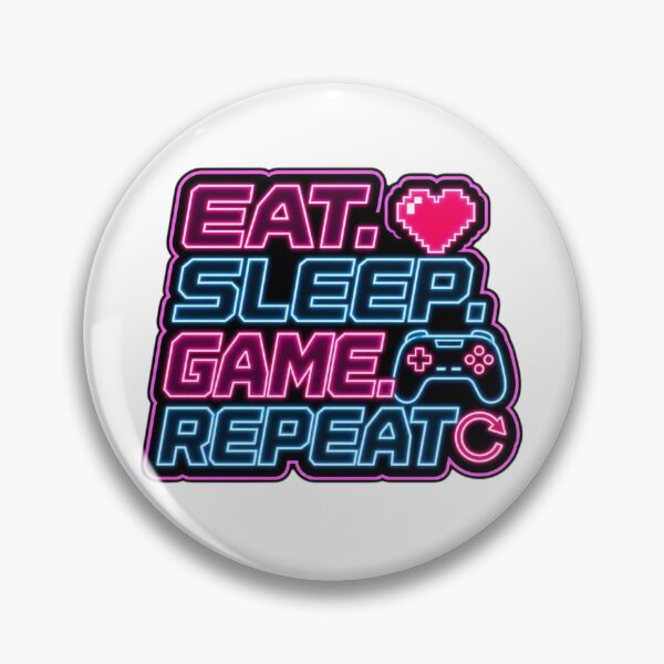 Item preview, Eat Sleep Game Repeat Retro Neon Gamer Sticker designed and sold by m0x55.