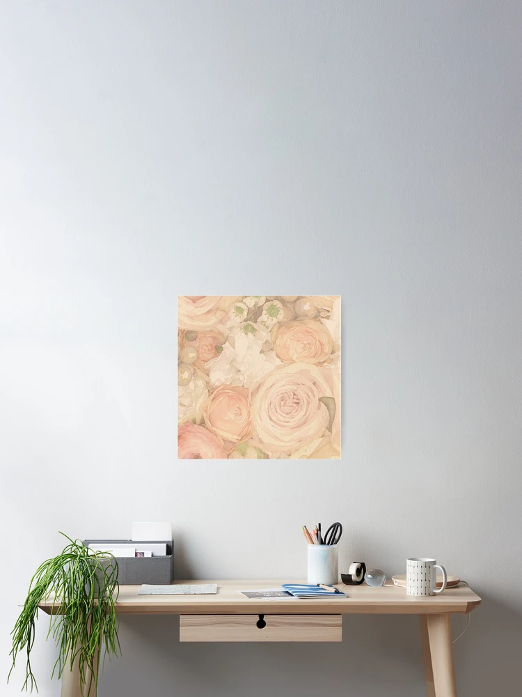 Thumbnail 2 of 3, Poster, Apricot Peach Ranunculus Pattern designed and sold by Studio Edit.