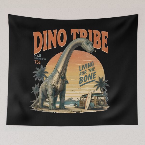 Item preview, Vintage Americana  Dinosaur Retro Beach T-Shirt | Surf Dino Graphic Tee designed and sold by PreeCha Art & Co..