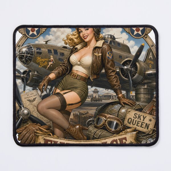 Item preview, Sky Queen Flying Ace Pin-Up designed and sold by castillomiami.