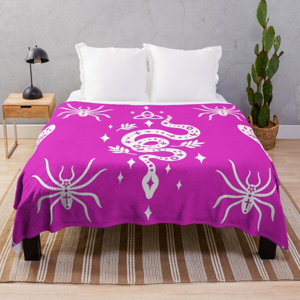 Item preview, Halloween Hot Pink Spiders, Snakes, And Butterflies Pattern designed and sold by DEC02.