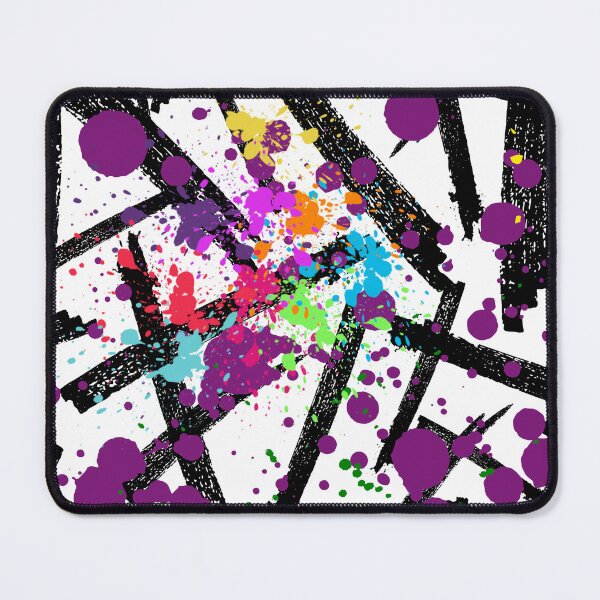 Item preview, Urban Splash: Abstract Black Crosshatch and Neon Paint Splatter designed and sold by LiveLearnCreate.
